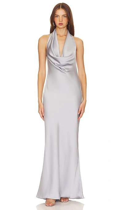 Norma Kamali Halter Drape Bias Gown In White
