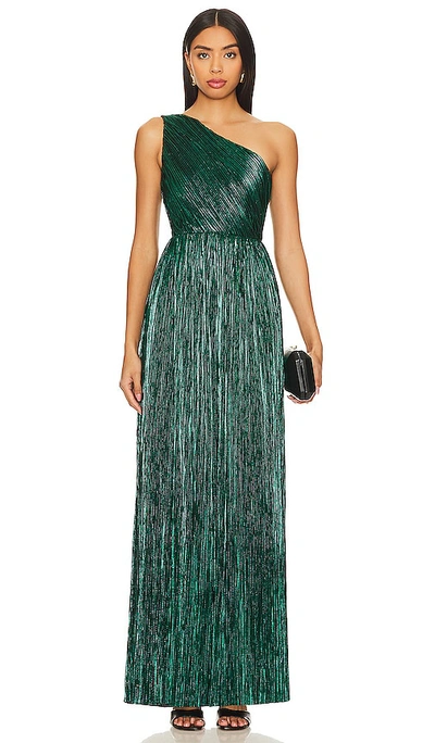 House Of Harlow 1960 X Revolve Claire Pleated Gown In Green