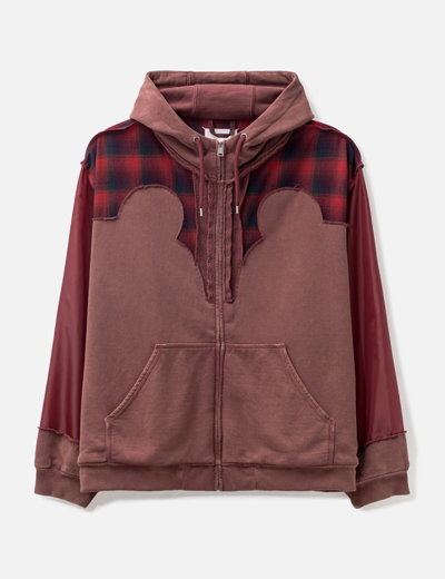 Maison Margiela Pendleton Yoke Hoodie In Red