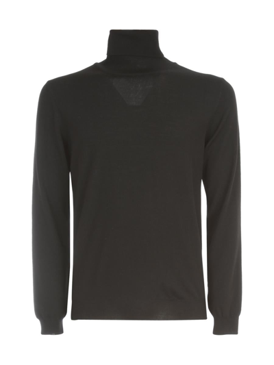 Zanone High Neck Flex Wool Sweater Clothing In Black