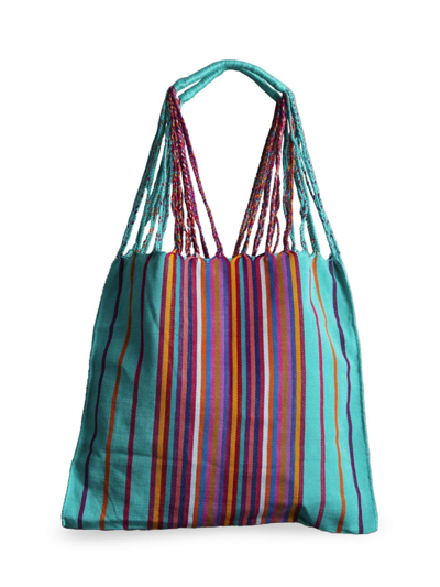 Verve Culture Chiapas Woven Market Bag In Aqua