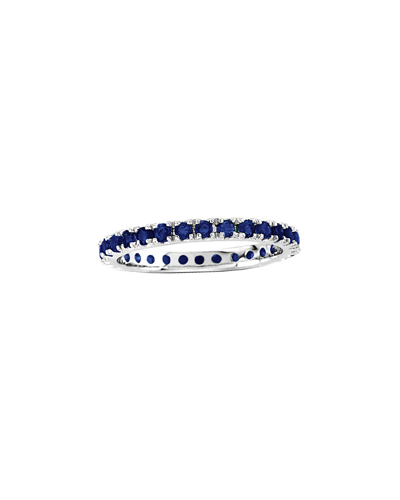 Suzy Levian 14k 0.80 Ct. Tw. Sapphire Eternity Band Ring In Blue