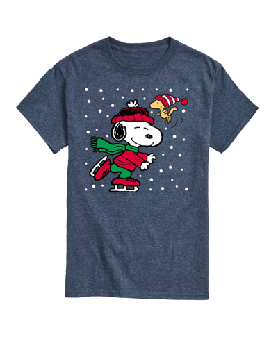 Airwaves Men's Peanuts Holidays Short Sleeve T-shirt In Blue