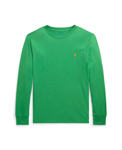 Polo Ralph Lauren Kids' Big Boys Cotton Jersey Long-sleeve T-shirt In Preppy Green