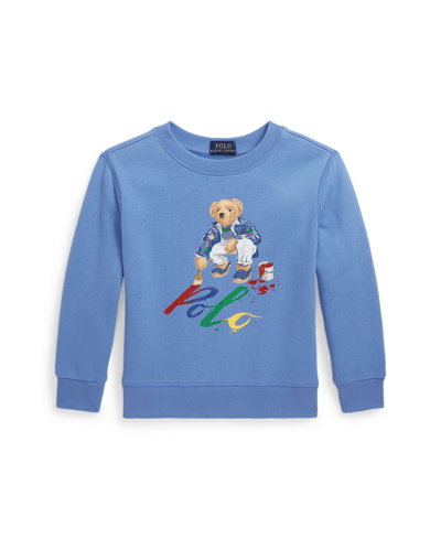 Polo Ralph Lauren Kids' Toddler And Little Boys Polo Bear Fleece Sweatshirt In Summer Blue Color Shop Bear