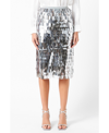 Shop Endless Rose Women's Fringed Metallic Midi Skirt In Silver