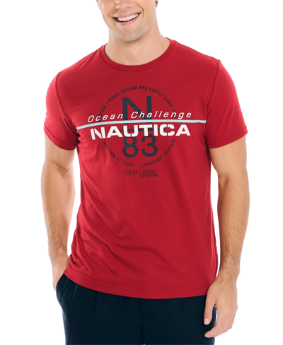 Nautica Men's Ocean Challenge Classic-fit Logo Graphic T-shirt In Rose Coral