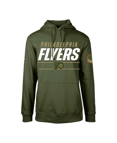 Levelwear Men's  Olive Philadelphia Flyers Podium Fleece Pullover Hoodie In Green
