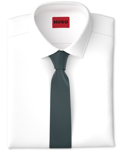 Hugo By  Boss Men's Skinny Silk Tie In Dark Green
