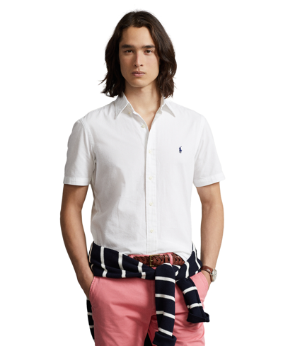 Polo Ralph Lauren Men's Classic-fit Seersucker Shirt, Created For Macy's In White