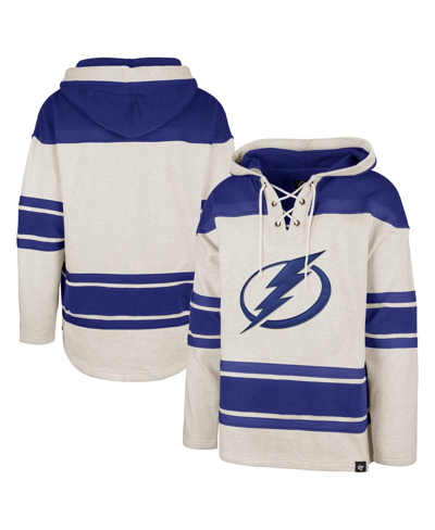 47 Brand Men's ' Oatmeal Tampa Bay Lightning Rockaway Lace-up Pullover Hoodie