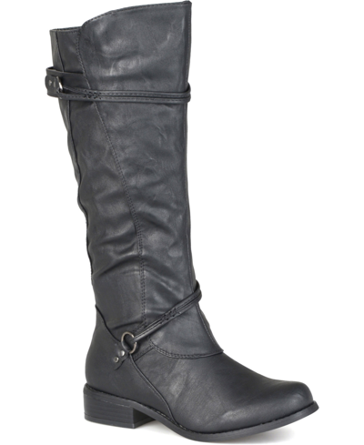Journee Collection Women's Wide Calf Harley Boot Women's Shoes In Black