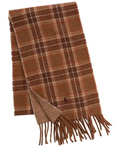 Polo Ralph Lauren Men's Reversible Gents Scarf In Camel