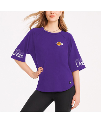 Dkny Women's  Sport Purple Los Angeles Lakers Diana Raglan Tri-blend Oversized T-shirt