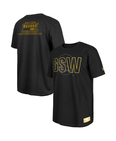 New Era Men's  Black Golden State Warriors 2023/24 City Edition Elite Pack T-shirt
