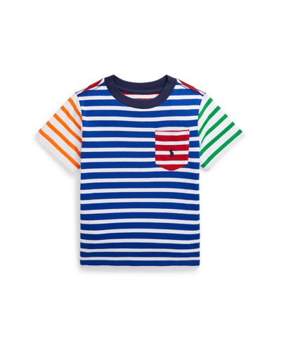 Polo Ralph Lauren Kids' Toddler And Little Boys Striped Cotton Jersey Pocket T-shirt In Sapphire Star Multi