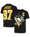 Outerstuff Big Boys Sidney Crosby Black Pittsburgh Penguins Player Name And Number T-shirt In Black
