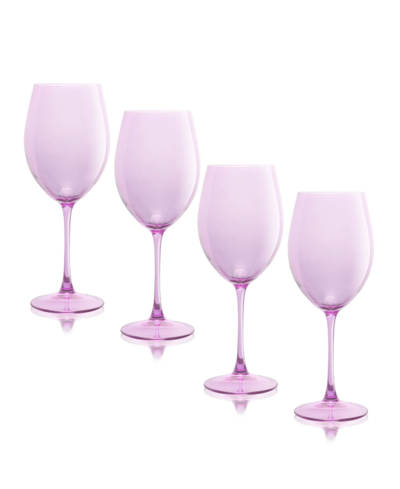Qualia Glass Carnival All Purpose 20 oz Wine Glasses, Set Of 4 In Purple