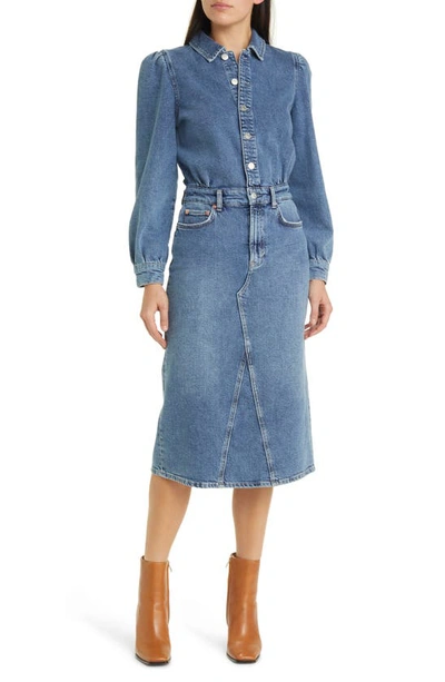 Rails Beverly Denim Midi Shirtdress In West Coast