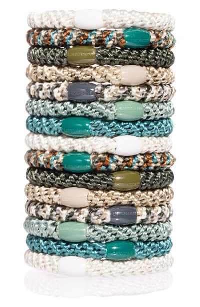 L Erickson L. Erickson Grab & Go 15-pack Braided Ponytail Holders In Moss