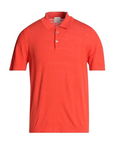 Drumohr Man Sweater Orange Size 42 Cotton, Linen