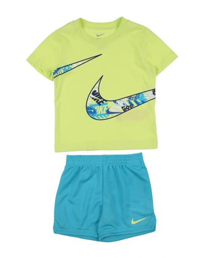 Nike Babies'  B Nk Wild Air Mesh Short Set Toddler Boy Co-ord Light Green Size 7 Cotton, Polyester