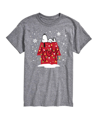 Airwaves Men's Peanuts Holidays Short Sleeve T-shirt In Gray