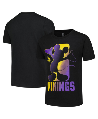 Outerstuff Kids' Big Boys Black Minnesota Vikings Disney Cross Fade T-shirt