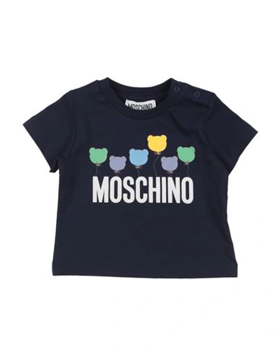 Moschino Baby Newborn T-shirt Midnight Blue Size 3 Cotton, Elastane