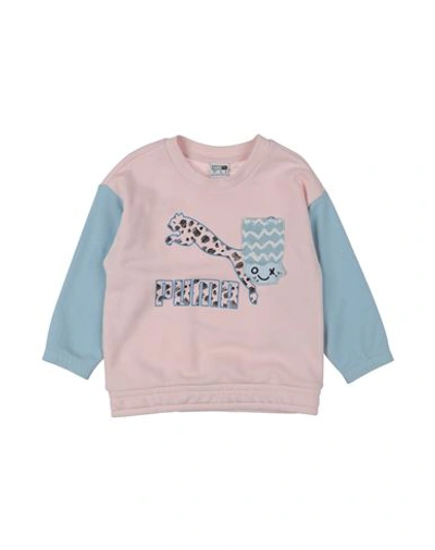 Puma Babies'  Classics Mix Mtch Crew Tr Toddler Girl Sweatshirt Light Pink Size 6 Cotton, Polyester, Elastane