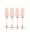 QUALIA GLASS CARNIVAL CHAMPAGNE FLUTES, SET OF 4