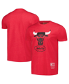 MITCHELL & NESS MEN'S AND WOMEN'S MITCHELL & NESS RED CHICAGO BULLS HARDWOOD CLASSICS MVP THROWBACK LOGO T-SHIRT