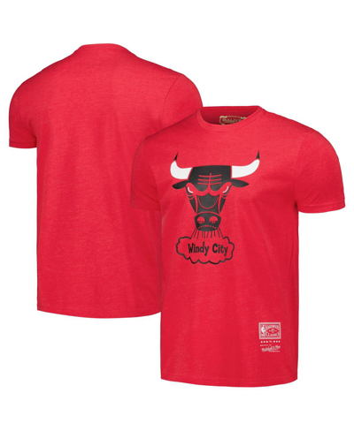 Mitchell & Ness Men's And Women's  Red Chicago Bulls Hardwood Classics Mvp Throwback Logo T-shirt