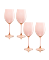 Qualia Glass Carnival All Purpose 20 oz Wine Glasses, Set Of 4 In Pink