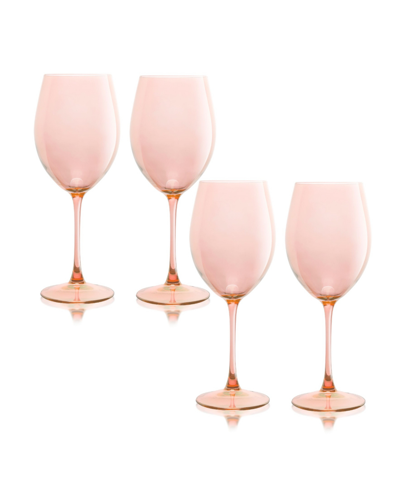 Qualia Glass Carnival All Purpose 20 oz Wine Glasses, Set Of 4 In Pink