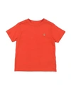 Polo Ralph Lauren Babies'  Cotton Jersey Crewneck Tee Toddler Boy T-shirt Orange Size 4 Cotton