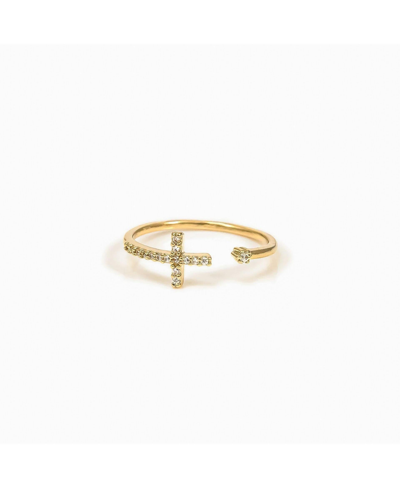 Bearfruit Jewelry Cross Ring In Gold