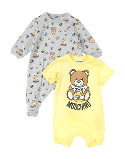 Moschino Baby Newborn Baby Accessories Set Yellow Size 3 Cotton, Elastane