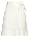 Twinset Woman Shorts & Bermuda Shorts White Size 4 Viscose, Linen