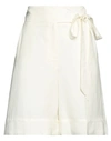 Twinset Woman Shorts & Bermuda Shorts White Size 2 Viscose, Linen