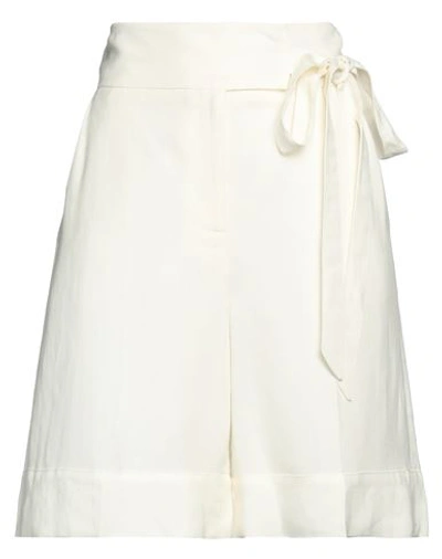 Twinset Woman Shorts & Bermuda Shorts White Size 2 Viscose, Linen In White