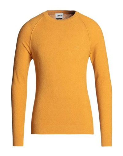 Berna Man Sweater Ocher Size S Cotton, Polyamide In Yellow