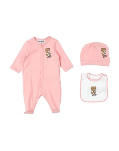 Moschino Baby Newborn Baby Accessories Set Pink Size 3 Cotton, Elastane