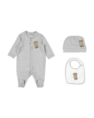 Moschino Baby Newborn Baby Accessories Set Grey Size 3 Cotton, Elastane