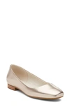 Toms Briella Ballet Flat In Light Gold Metallic Leather