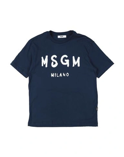 Msgm Babies'  Toddler Girl T-shirt Navy Blue Size 6 Cotton