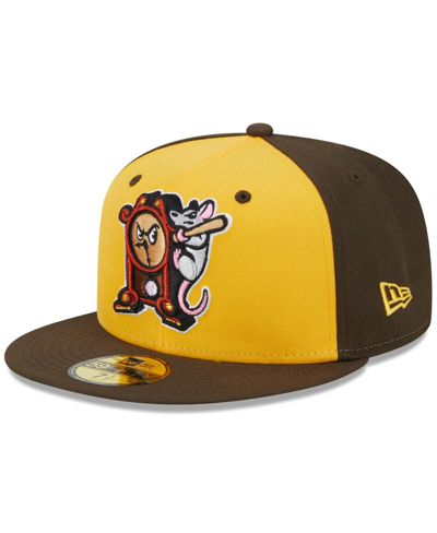 NEW ERA MEN'S NEW ERA YELLOW HICKORY CRAWDADS THEME NIGHTS HICKORY DICKORY DOCKS 59FIFTY FITTED HAT