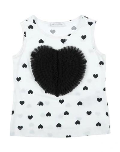 Monnalisa Babies'  Toddler Girl Tank Top White Size 7 Cotton, Elastane, Polyester