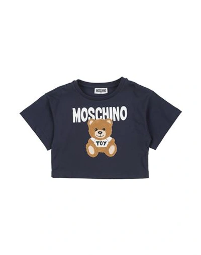 Moschino Kid Babies'  Toddler Girl T-shirt Midnight Blue Size 6 Cotton, Elastane