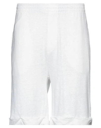 Majestic Filatures Man Shorts & Bermuda Shorts White Size Xl Linen, Elastane